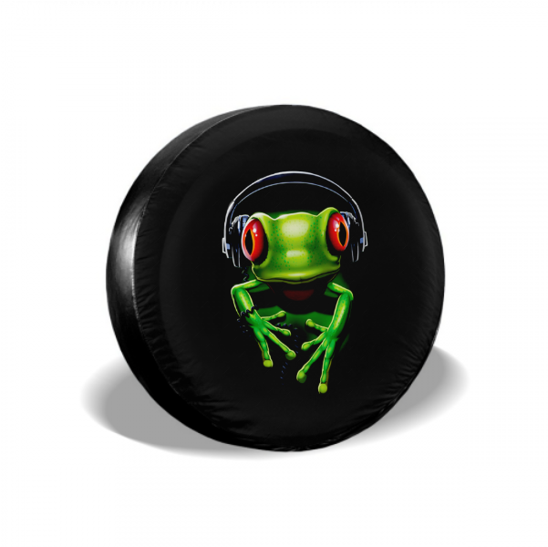 Frog Listening To Music Spare Tire Cover For SUV - MyFaceTshirt