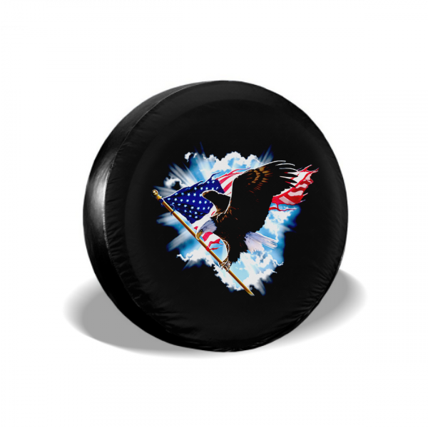 Fly American Eagel Spare Tire Cover For Jeep/RV/Camper/SUV - MyFaceTshirt