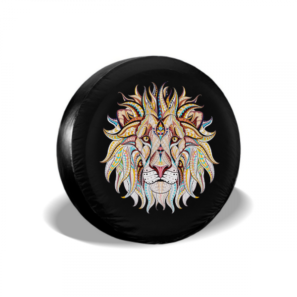 Color Art Lion Head Spare Tire Cover - MyFaceTshirt