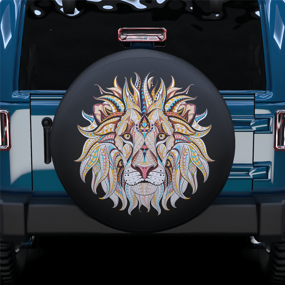 Color Art Lion Head Spare Tire Cover - MyFaceTshirt