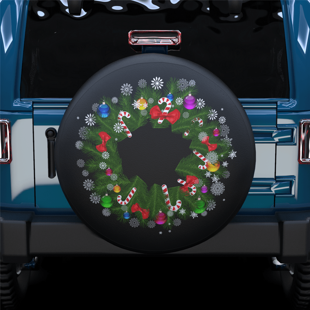 Christmas Wreath Spare Tire Cover For SUV - MyFaceTshirt
