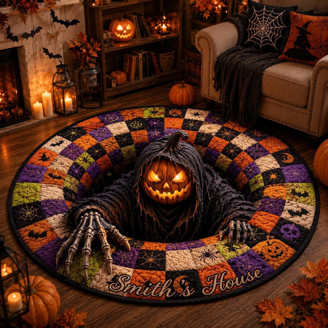 3D Pumpkin Reaper Halloween Rug