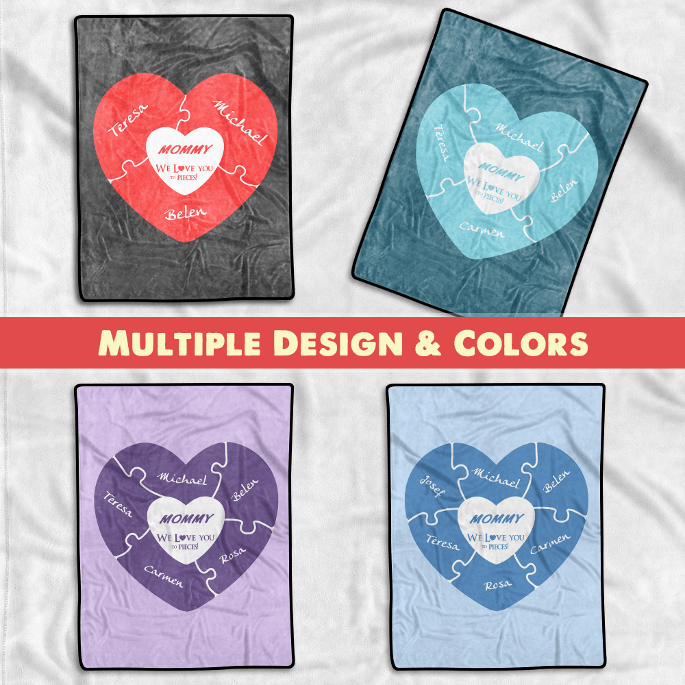 Personalized Blankets Custom Name Blanket We Love You To Pieces Family Love Blanket Gift For Her