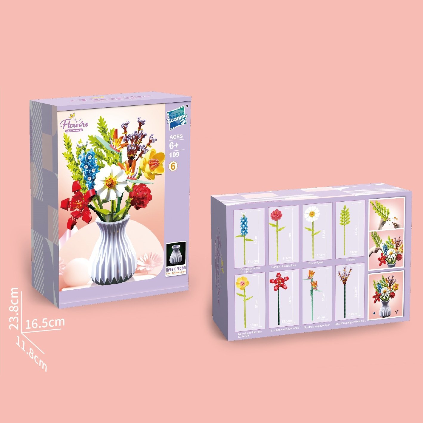 Christmas Flower Bouquet Building Blocks with Vase Eternal Bloom Gift Home Décor - Get Photo Blanket