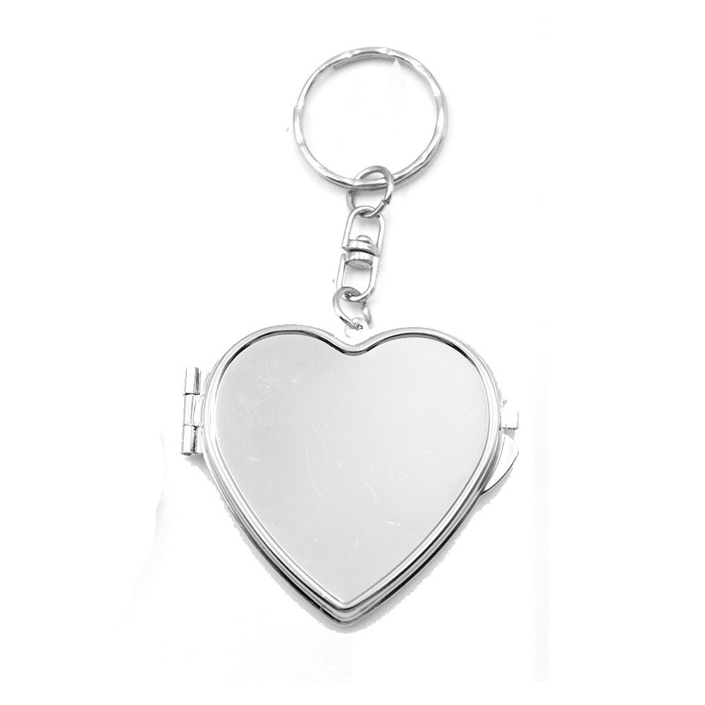 Metal Lipstick Holder Bag Charm Heart & Star Decor Lipstick Case Keychain With Mini Mirror Bag Pendant For Handbags
