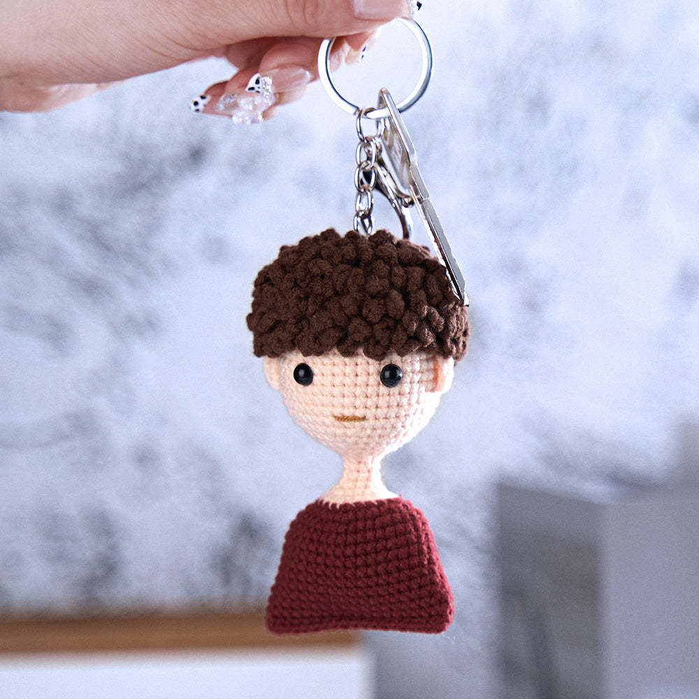 Custom Crochet Doll Keychain Personalized Gifts Handwoven Mini Dolls - Get Photo Blanket