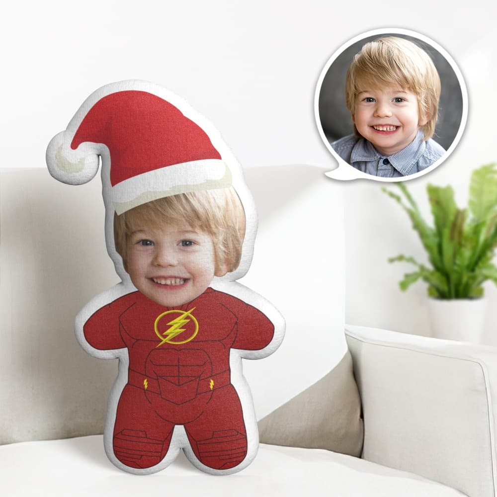 Christmas Gift Custom Face Pillow Barry Allen Minime Personalized Photo Minime Pillow Gifts - Get Photo Blanket