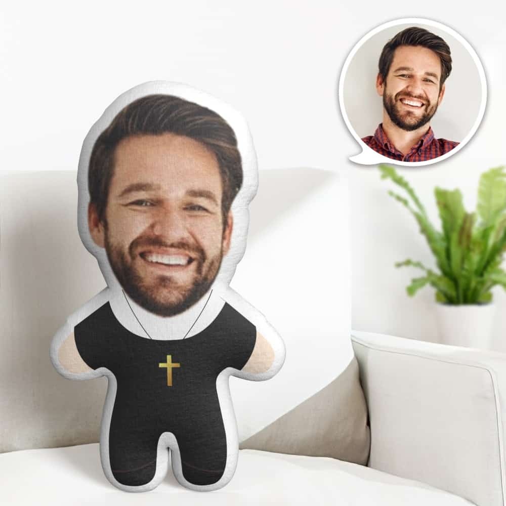 Cute Nun Minime Throw Pillow Custom Face Gifts Personalized Photo Minime Pillow - Get Photo Blanket