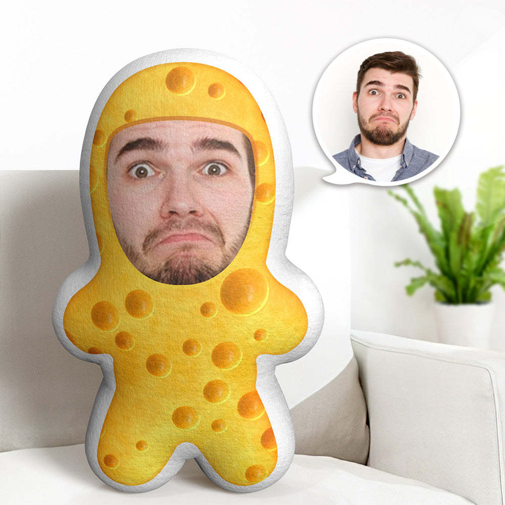 Custom Face Cheese Minime Throw Pillow Gifts Personalized Photo Minime Pillow - Get Photo Blanket