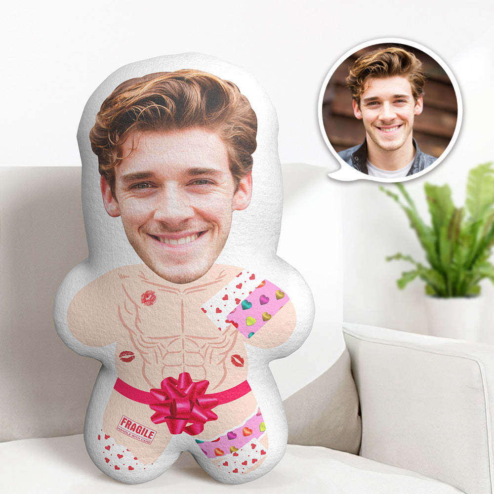 Custom Face Pillow Naked Male Body Pillow Personalized Lip Print Minime Doll Gift - Get Photo Blanket