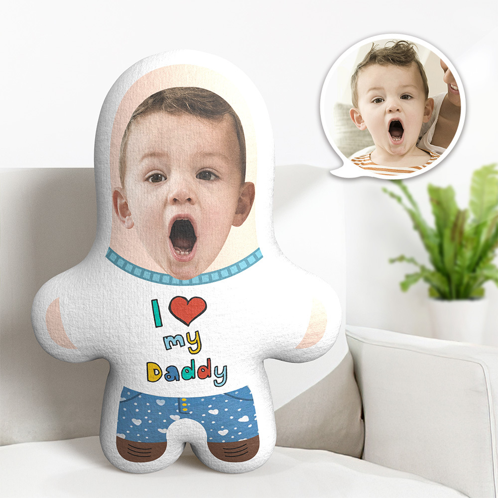Custom Minime Pillow I Love My Daddy Face Pillow Father's Day Gifts