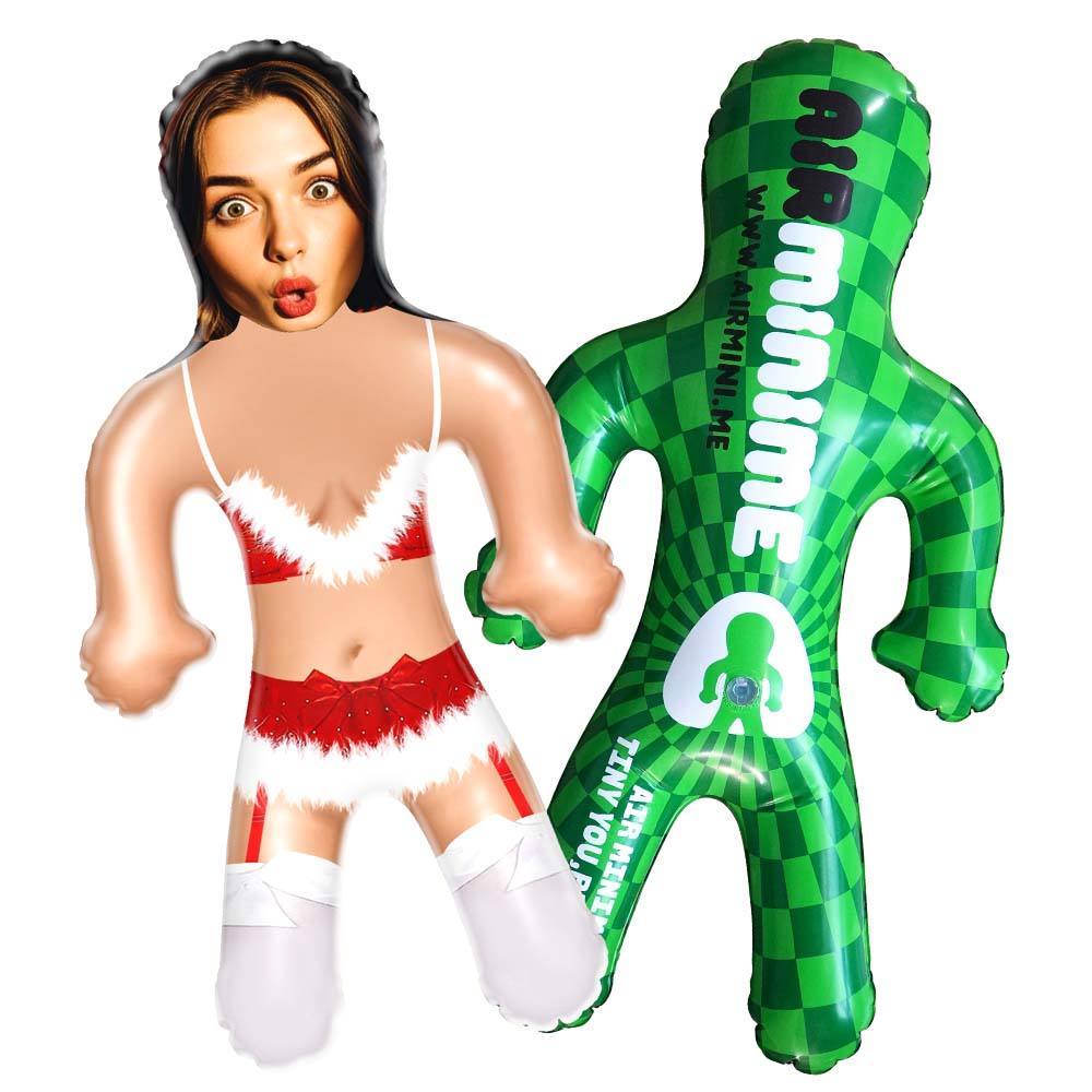 Custom Christmas Lingerie Blow Up Doll Funny Inflatable Doll Face Air Minime Doll Christmas Gift - Get Photo Blanket