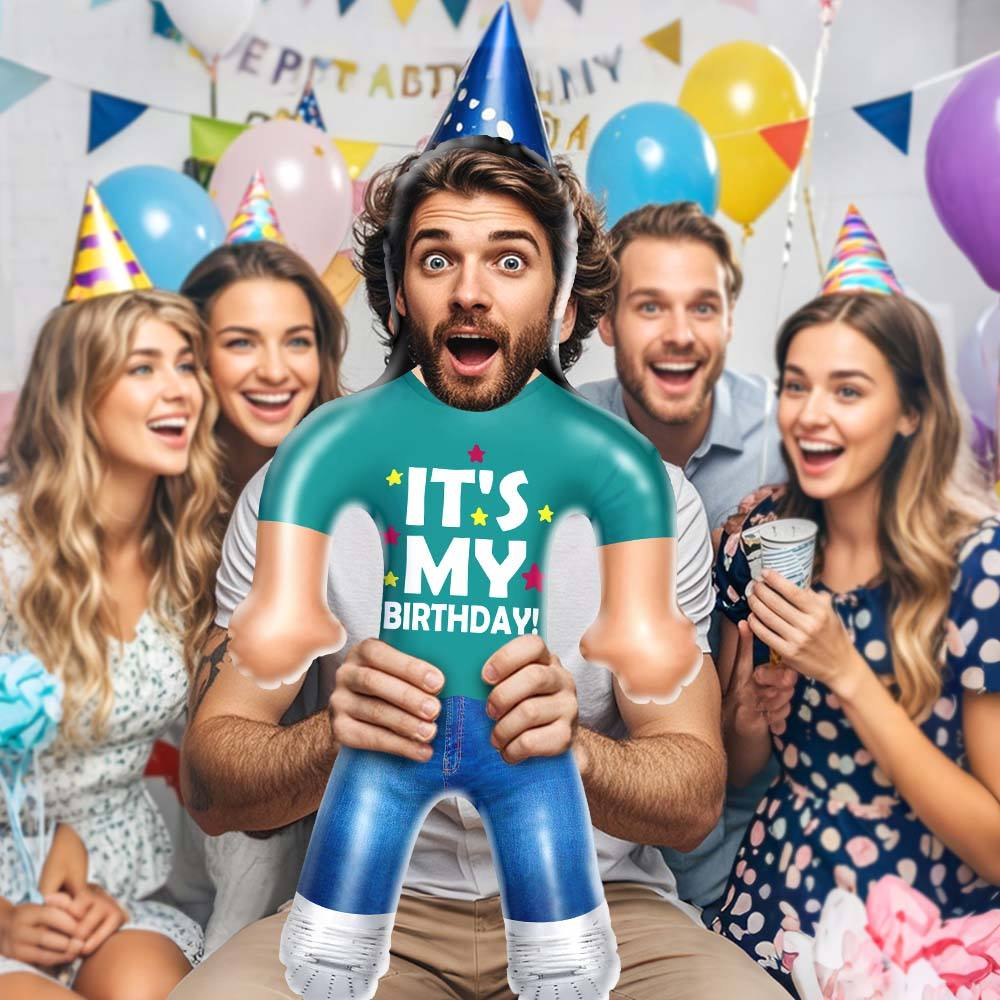Custom Birthday Air Minime Blow Up Dolls Funny Inflatable Birthday Gift For Him/Her - Get Photo Blanket