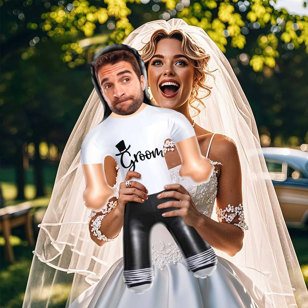 Personalized Air Minime Groom Funny Inflatable Doll Custom Blow Up Dolls Weeding Gifts - Get Photo Blanket