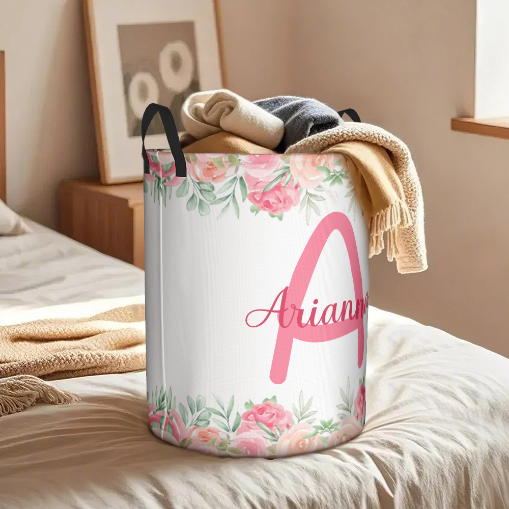 Custom Laundry Storage Basket Waterproof Custom Name and Initials Housewarming Gift