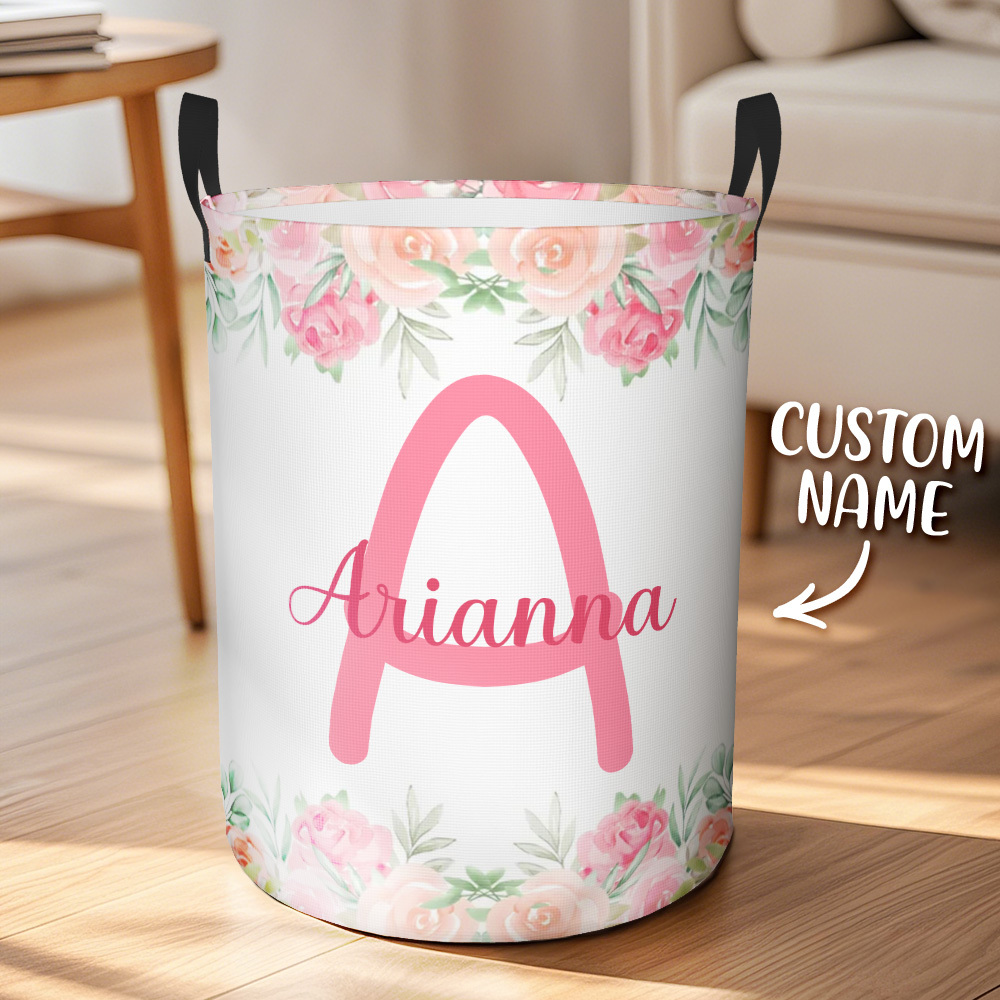 Custom Laundry Storage Basket Waterproof Custom Name and Initials Housewarming Gift