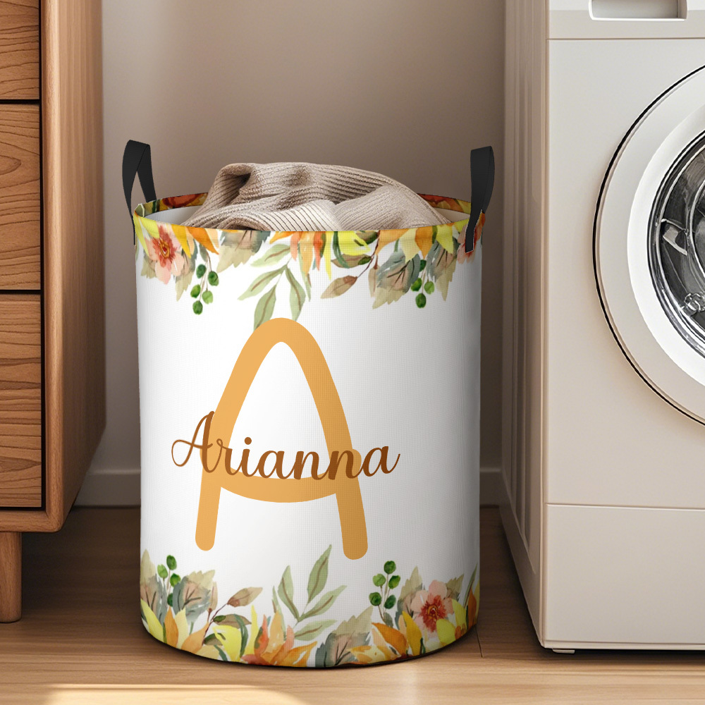 Custom Laundry Storage Basket Waterproof Custom Name and Initials Housewarming Gift