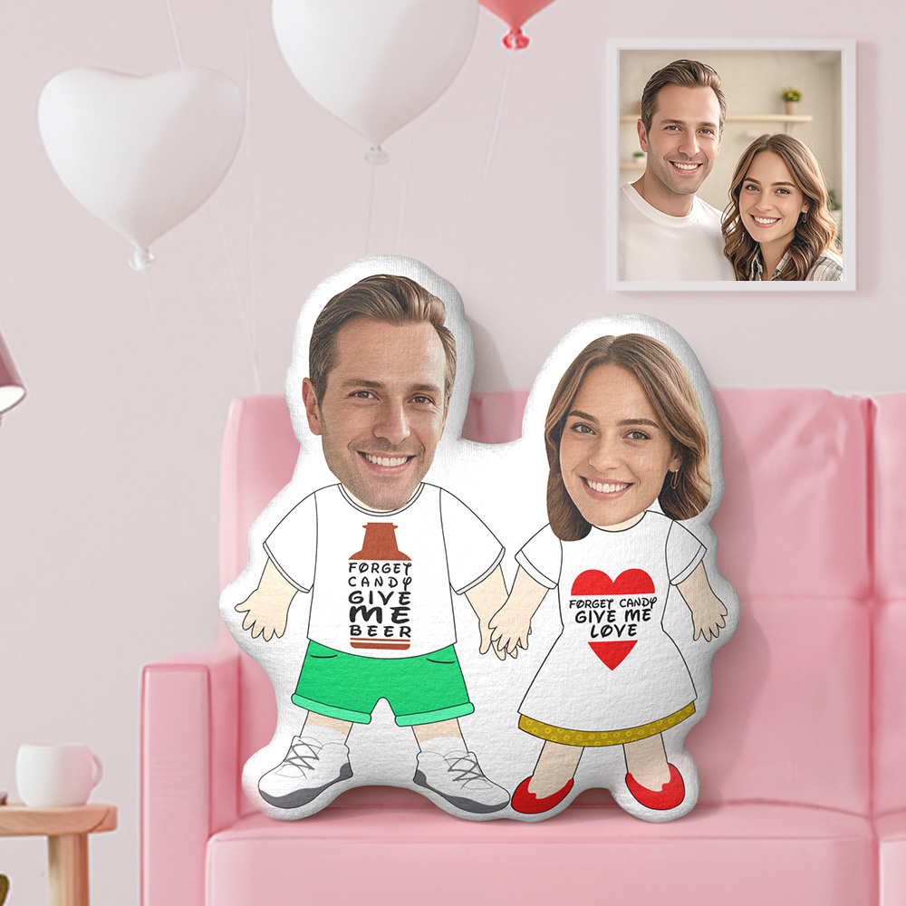Valentine's Day Couple Minme Pillow Memorial Day Pillow Custom Photo Face Pillow Give Me Love Couple Photo Face Pillow Face Picture Pillow Dolls and Toys