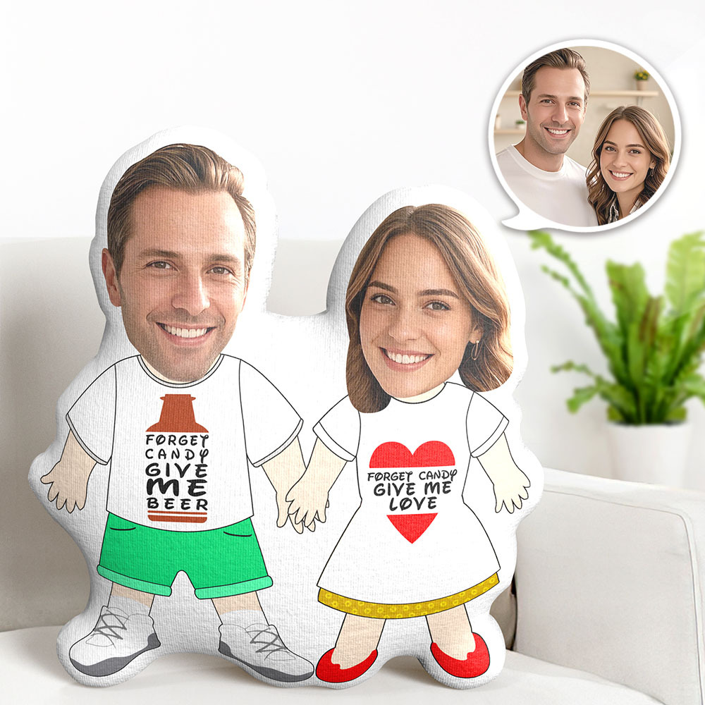 Valentine's Day Couple Minme Pillow Memorial Day Pillow Custom Photo Face Pillow Give Me Love Couple Photo Face Pillow Face Picture Pillow Dolls and Toys