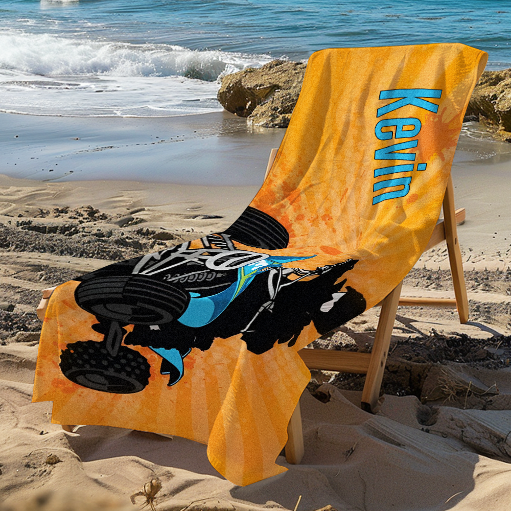 Custom Personalized Lovely Cartoon Car Beach towels for Summer & Beach