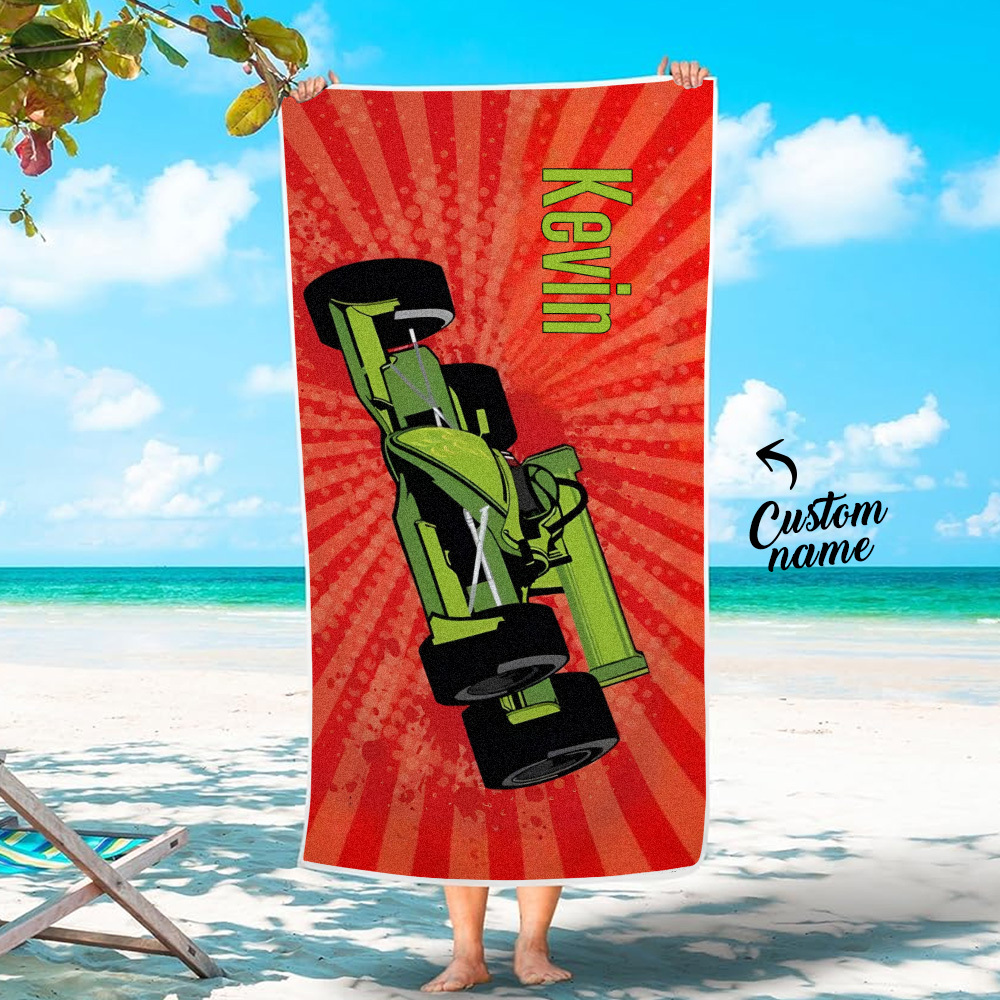 Custom Personalized Lovely Cartoon Car Beach towels for Summer & Beach