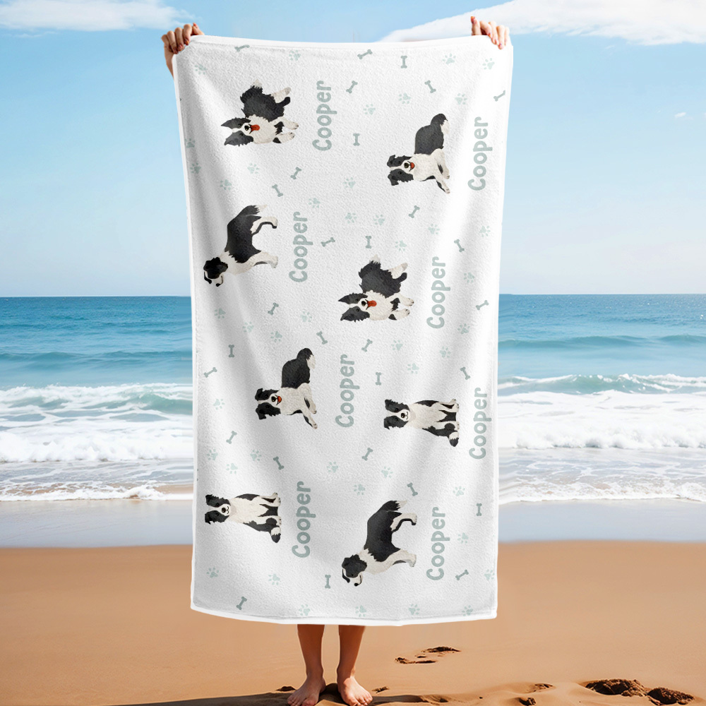 Custom Beach Towel with Dog Design Perfect Summer Gift for Pet Lovers