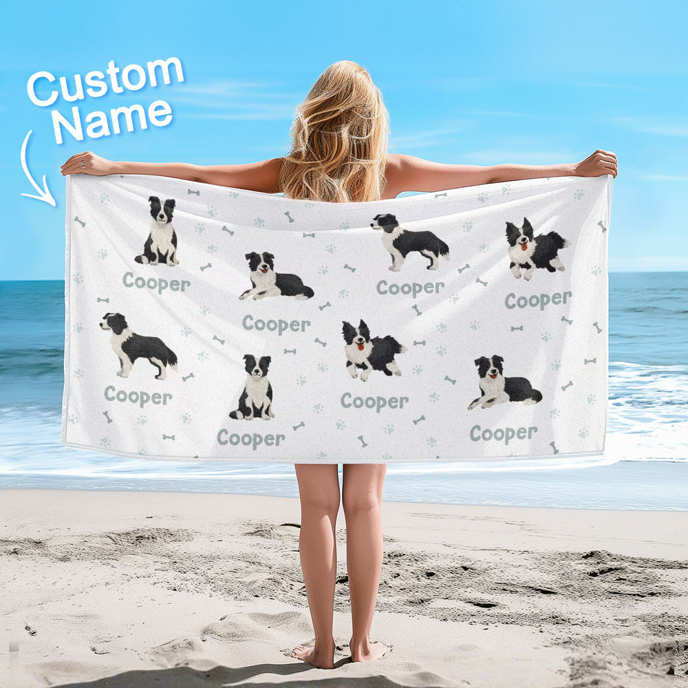 Custom Beach Towel with Dog Design Perfect Summer Gift for Pet Lovers