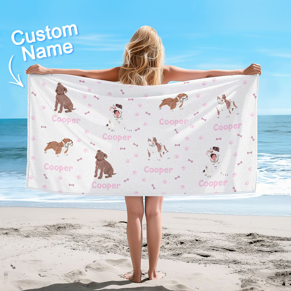 Custom Beach Towel with Dog Design Perfect Summer Gift for Pet Lovers