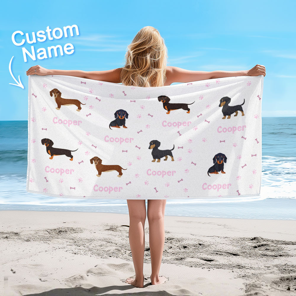 Custom Beach Towel with Dog Design Perfect Summer Gift for Pet Lovers
