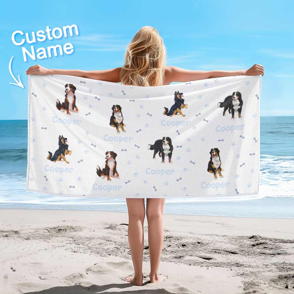 Custom Beach Towel with Dog Design Perfect Summer Gift for Pet Lovers