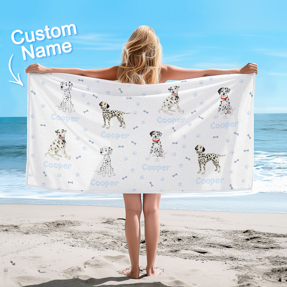 Custom Beach Towel with Dog Design Perfect Summer Gift for Pet Lovers