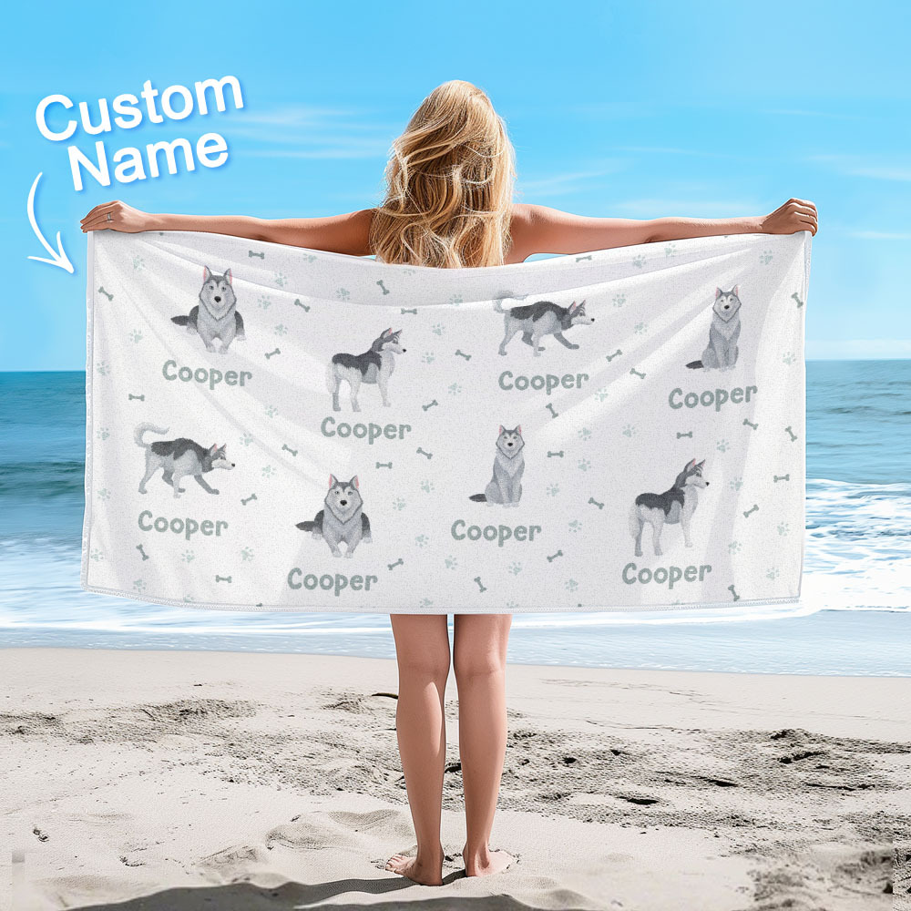 Custom Beach Towel with Dog Design Perfect Summer Gift for Pet Lovers