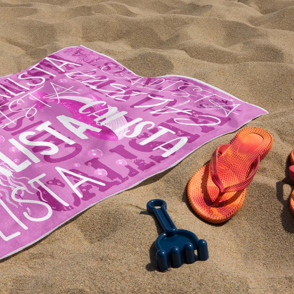 Personalized Turtle Beach Towel with Name Custom Monogram Beach Towel