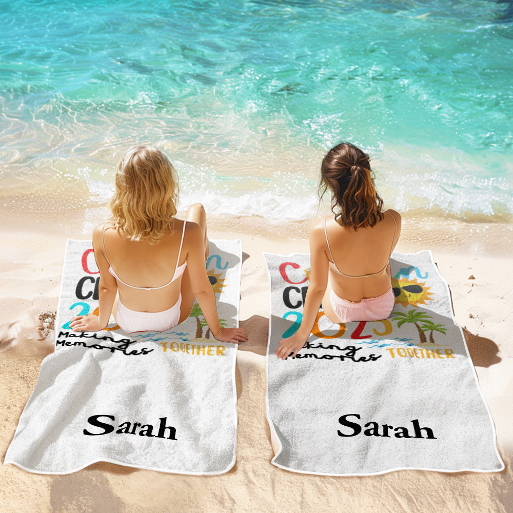 Custom Cousin Crew Beach Towel with Name Summer Beach Gift For Cousin