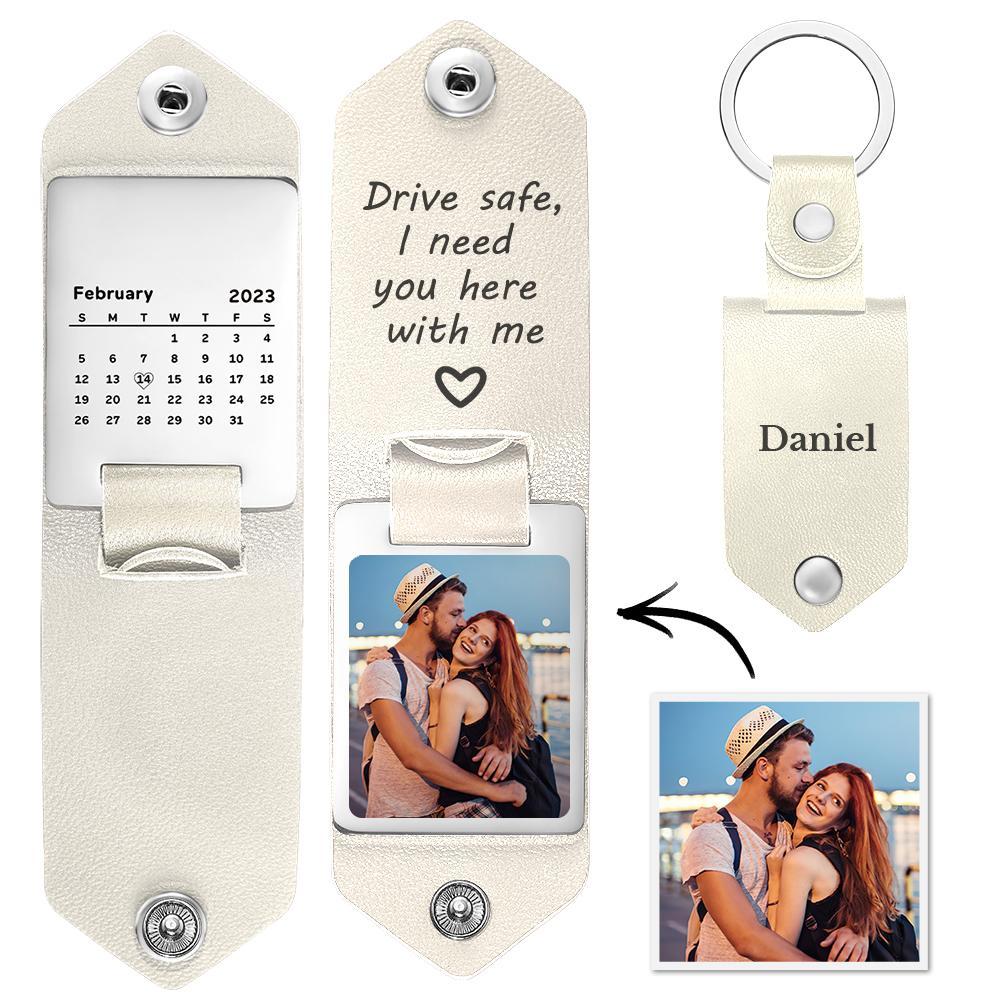 Drive Safe Keychain Gifts for Lover Calendar Keychain Photo Gifts - Get Photo Blanket