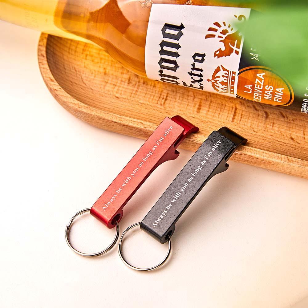 Custom Text Multi-colour Bottle Opener Keychain Personalized Beer Bottle Opener Gift for Him - Get Photo Blanket