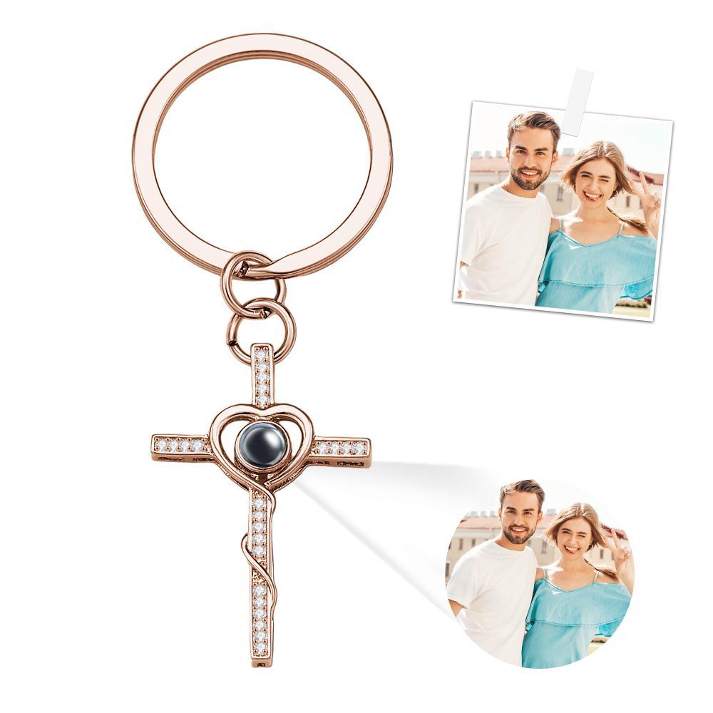 Custom Projection Keychain Love Cross Creative Gift - Get Photo Blanket