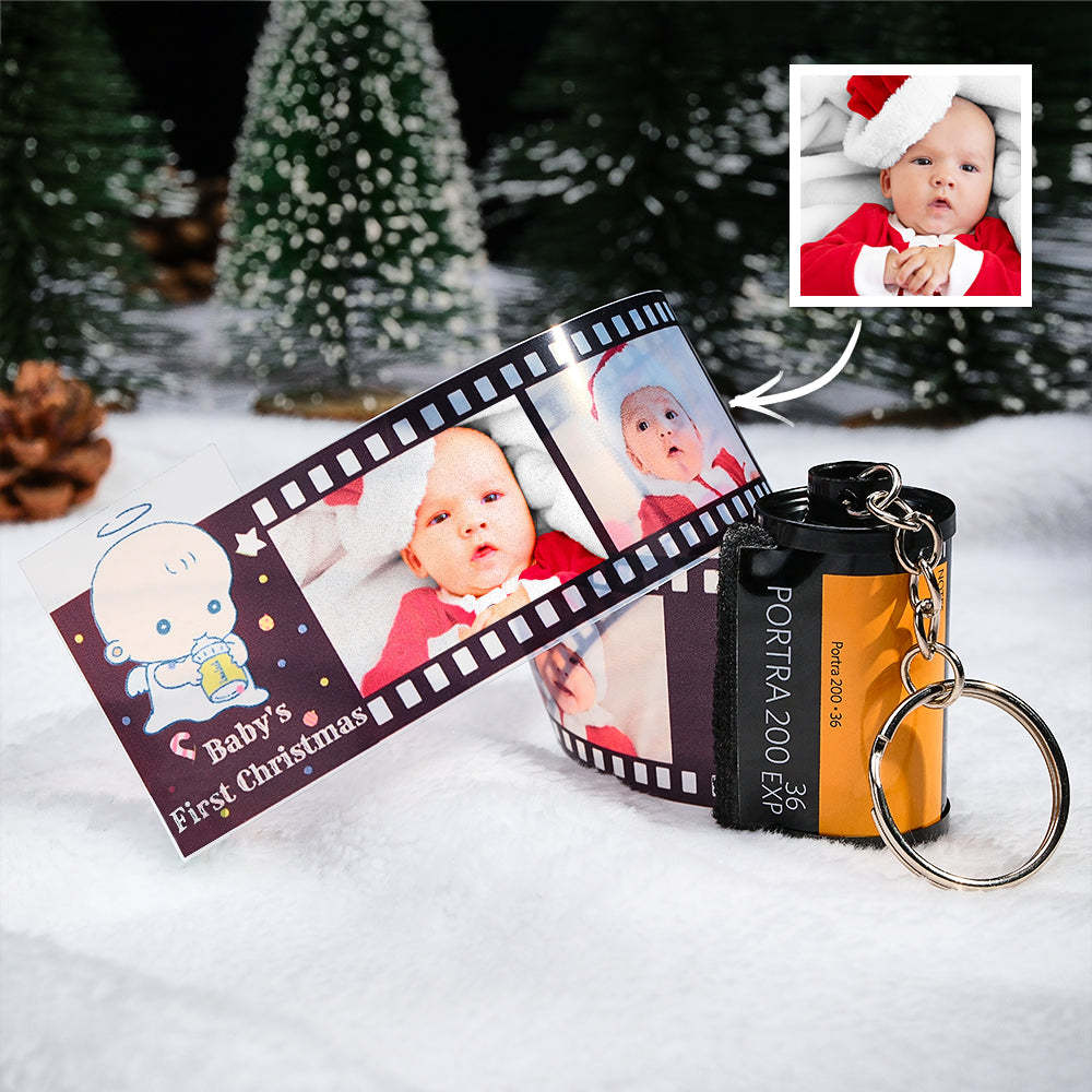 Custom Photo Film Roll Keychain Baby Birthday Theme Camera Keychain Christmas Day Gift - Get Photo Blanket