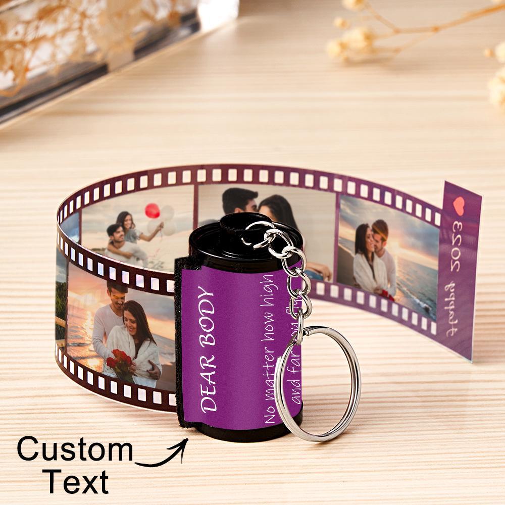 Custom Text Colorful Roll Film Keychain Camera Keychain Meaningful Gifts For Couples - Get Photo Blanket