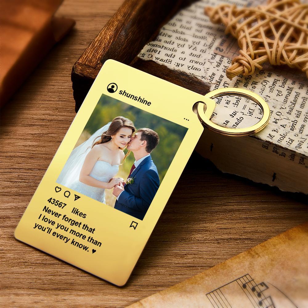 Personalized Instagram Design Keychain Custom Photo Fashionable Keychain Valentine's Day Gift - Get Photo Blanket