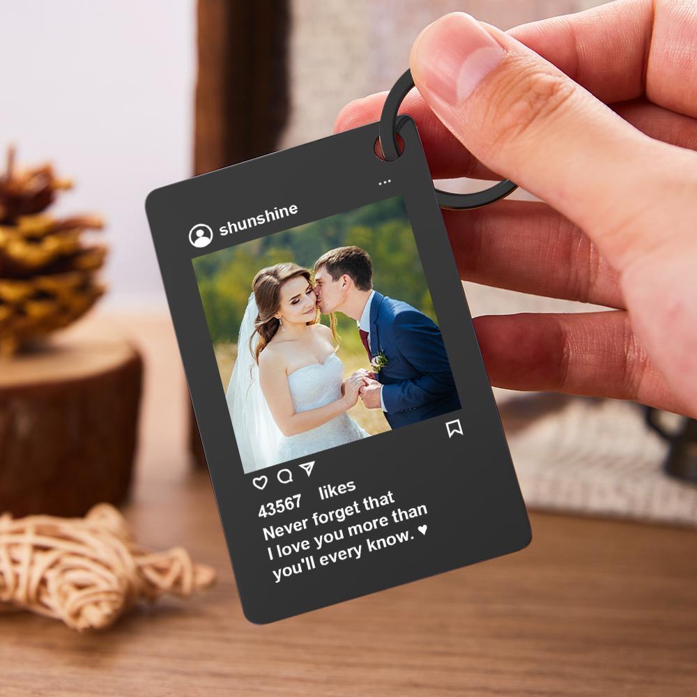 Personalized Instagram Design Keychain Custom Photo Fashionable Keychain Valentine's Day Gift - Get Photo Blanket