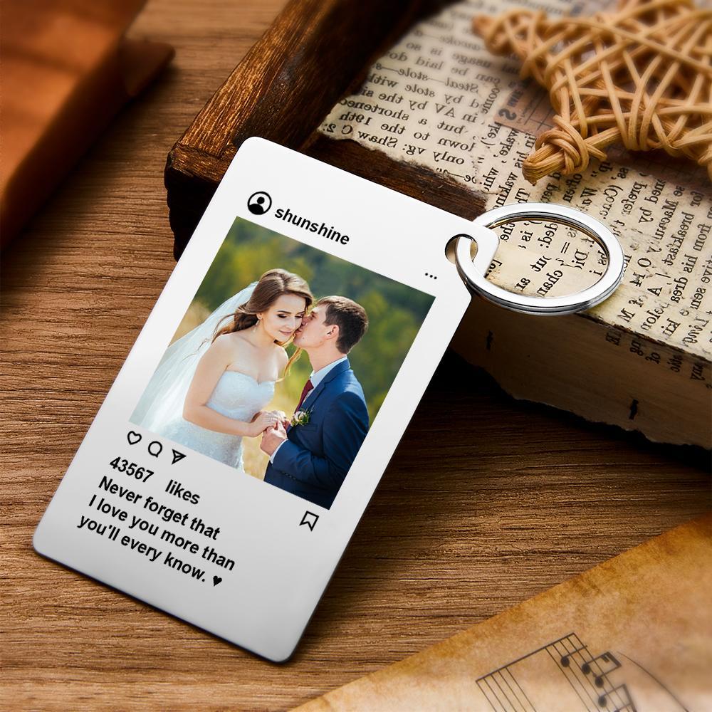 Personalized Instagram Design Keychain Custom Photo Fashionable Keychain Valentine's Day Gift - Get Photo Blanket