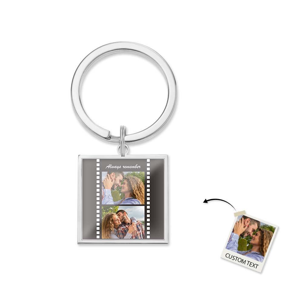 Custom Photo Epoxy Metal Keychain Retro Film Style Metal Keychain Memorial Gifts For Valentine - Get Photo Blanket