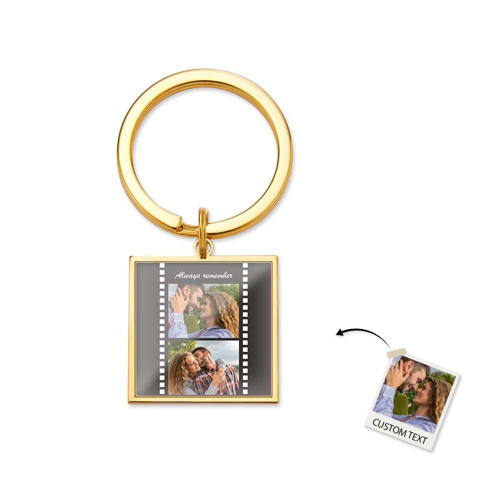 Custom Photo Epoxy Metal Keychain Retro Film Style Metal Keychain Memorial Gifts For Valentine - Get Photo Blanket