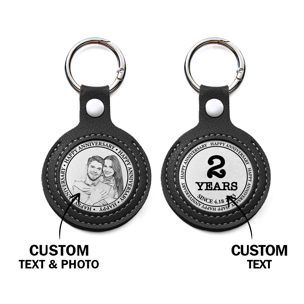 Personalized Calendar Lucky Charm Gold Coin Keychain with Custom Photo & Date | Engraved Titanium Steel Coin in PU Leather Case | Anniversary, Birthday, Christmas Gift for Couples - Get Photo Blanket