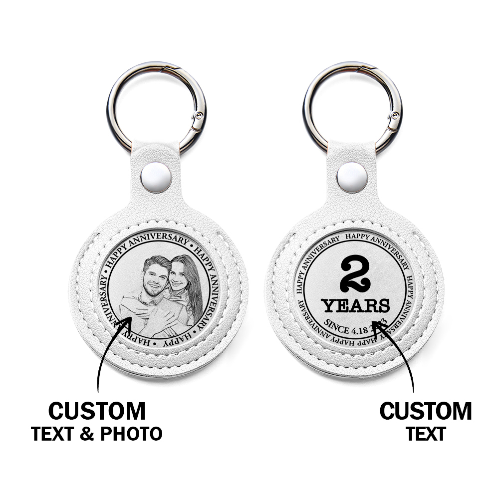 Personalized Calendar Lucky Charm Gold Coin Keychain with Custom Photo & Date | Engraved Titanium Steel Coin in PU Leather Case | Anniversary, Birthday, Christmas Gift for Couples - Get Photo Blanket