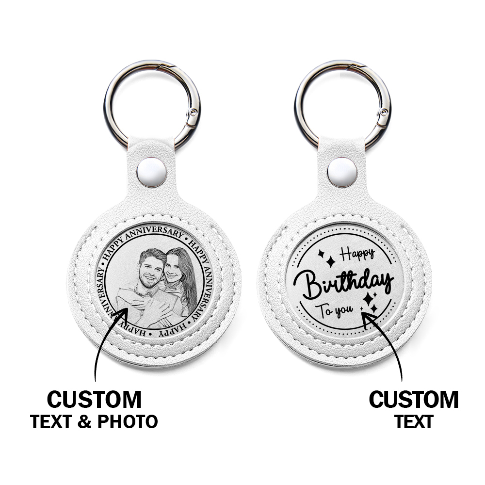 Personalized Calendar Lucky Charm Gold Coin Keychain with Custom Photo & Date | Engraved Titanium Steel Coin in PU Leather Case | Anniversary, Birthday, Christmas Gift for Couples - Get Photo Blanket