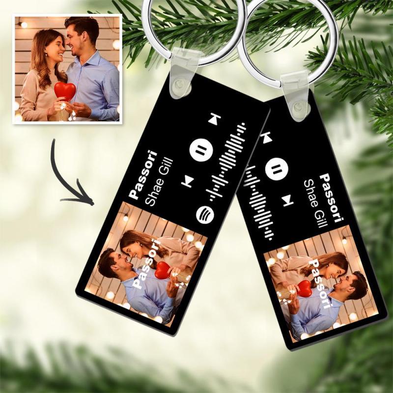 1pc Custom Music Song Keychain, Personalised Engraved Music Code Keychain, Personalised Music Code Keychain