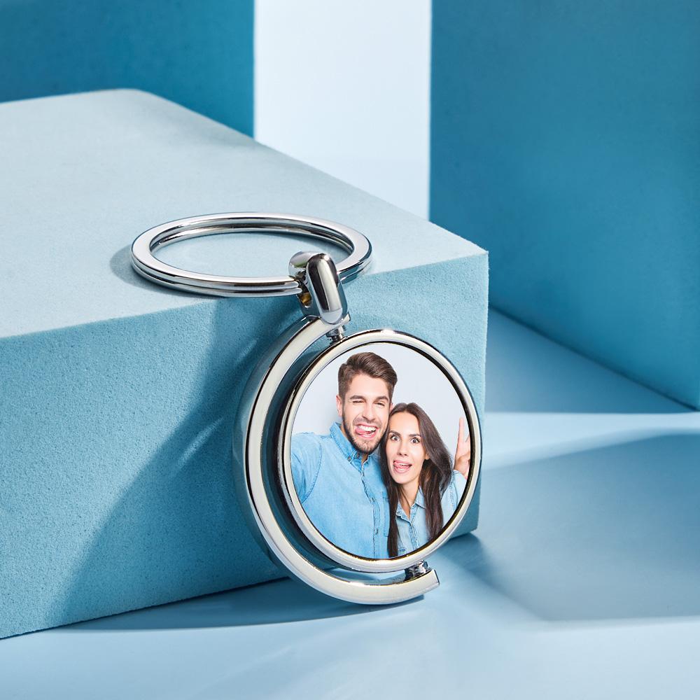 Custom Photo Keychain Whirling Simple Metal Gifts - Get Photo Blanket