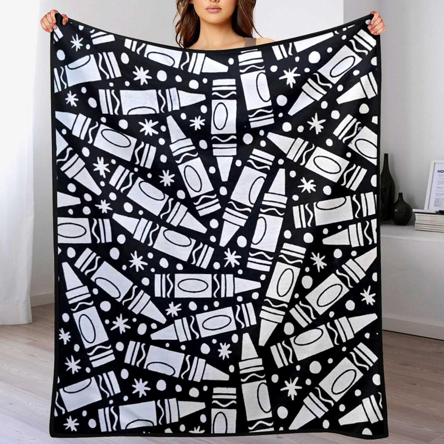 DIY Coloring Blanket with Markers, Color Your Own Blankets, Customizable Washable Diys Colorings Blanket Kits, You Can Color Fuzzy Velvet, Creative Diys Colorings Blankets for Adults